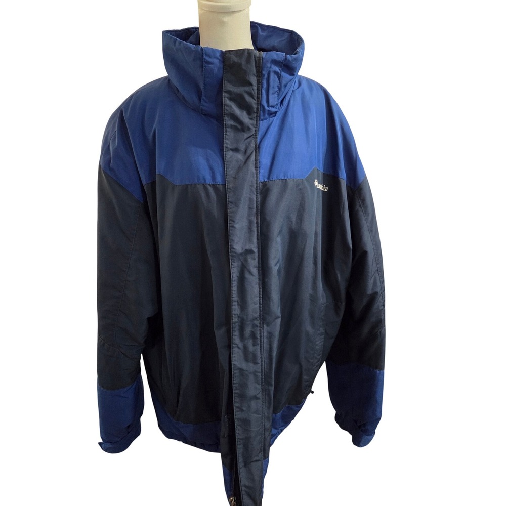 Columbia XXL Jacket Coat Full Zip Blue Black pre owned Outdoors Activewear